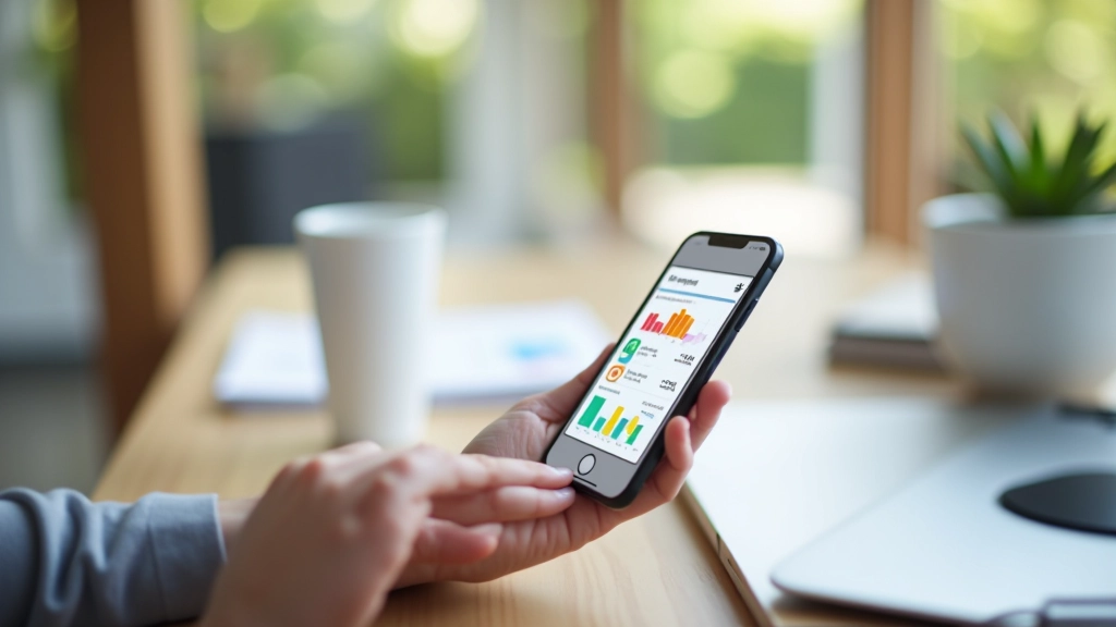 Écran de smartphone affichant une application de budgeting